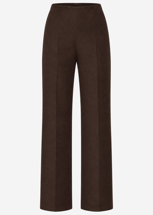 Straight-Leg-Hose mit Bügelfalte - braun