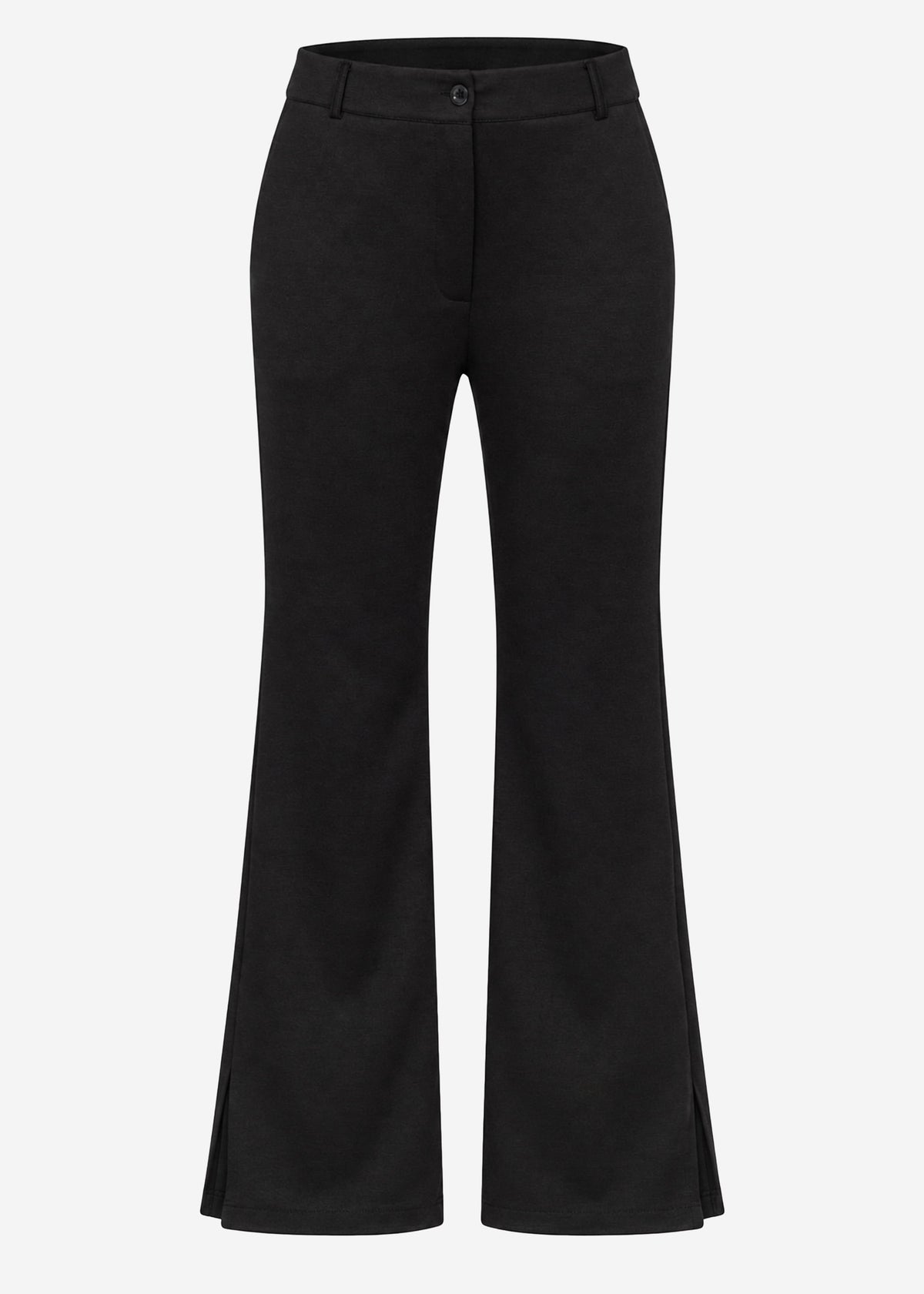 High-waisted jersey trousers - black