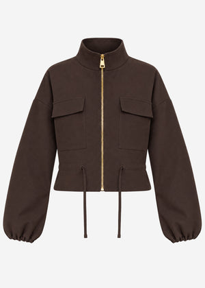 Blousonjacke mit Stehkragen - braun