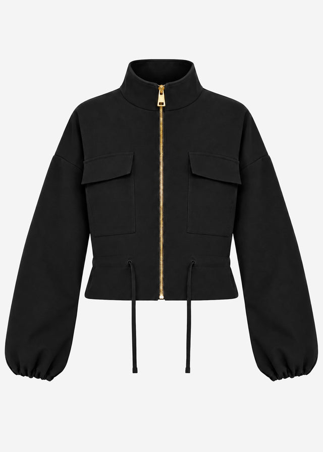 Blousonjacke mit Stehkragen - schwarz