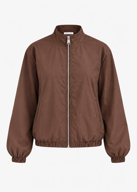 Blousonjacke mit elastischem Bund - braun