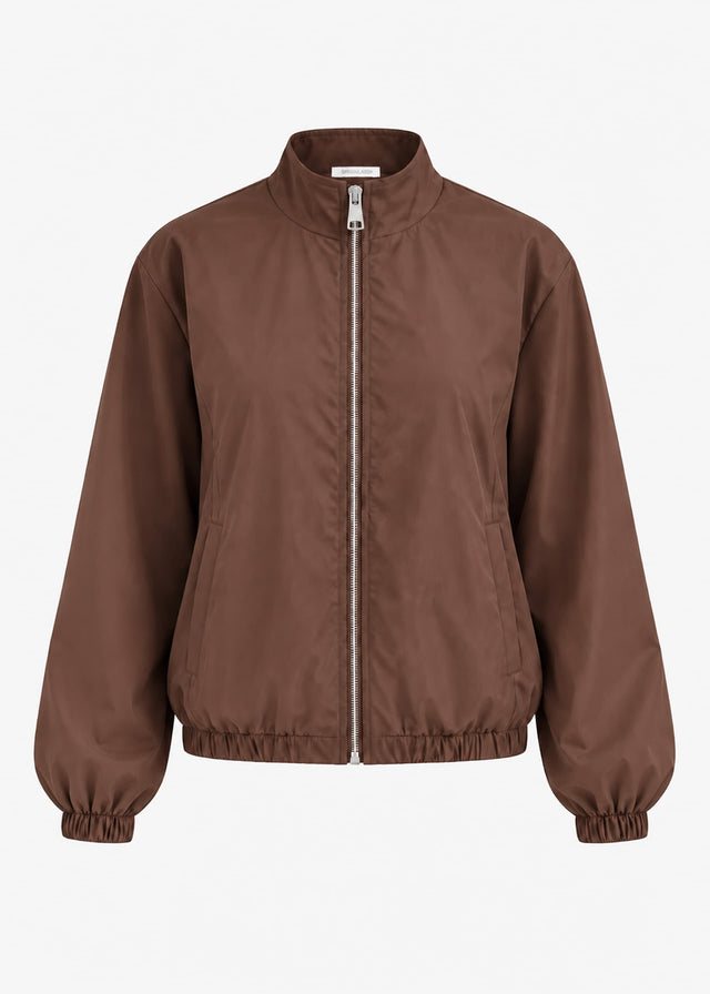Blousonjacke mit elastischem Bund - braun