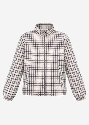 Blousonjacke mit Karomuster - greige