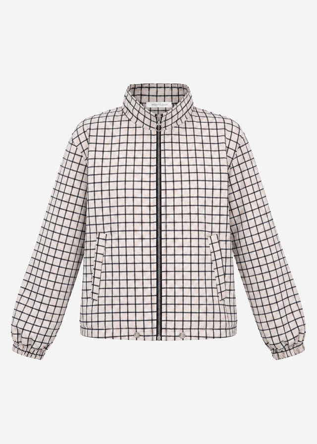 Blousonjacke mit Karomuster - greige