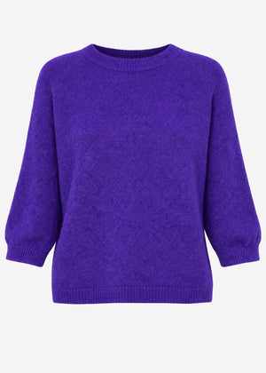 Knit top with alpaca - purple