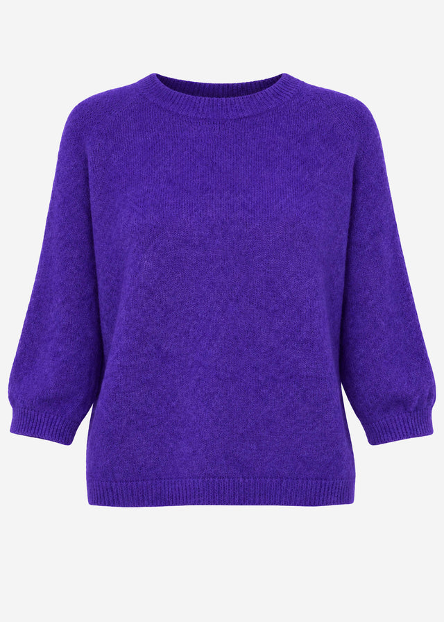 Knit top with alpaca - purple