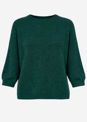 Knit top with alpaca - dark green