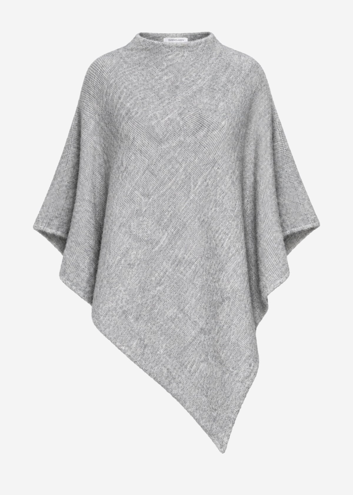 Poncho mit Wollanteil - grau