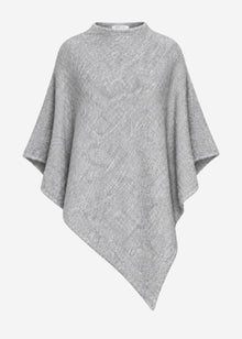 Poncho mit Wollanteil - grau