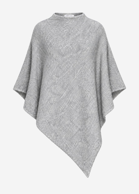 Poncho mit Wollanteil - grau