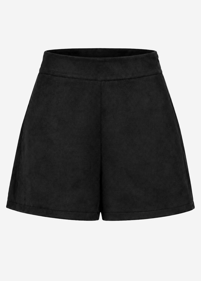 Faux suede shorts - black