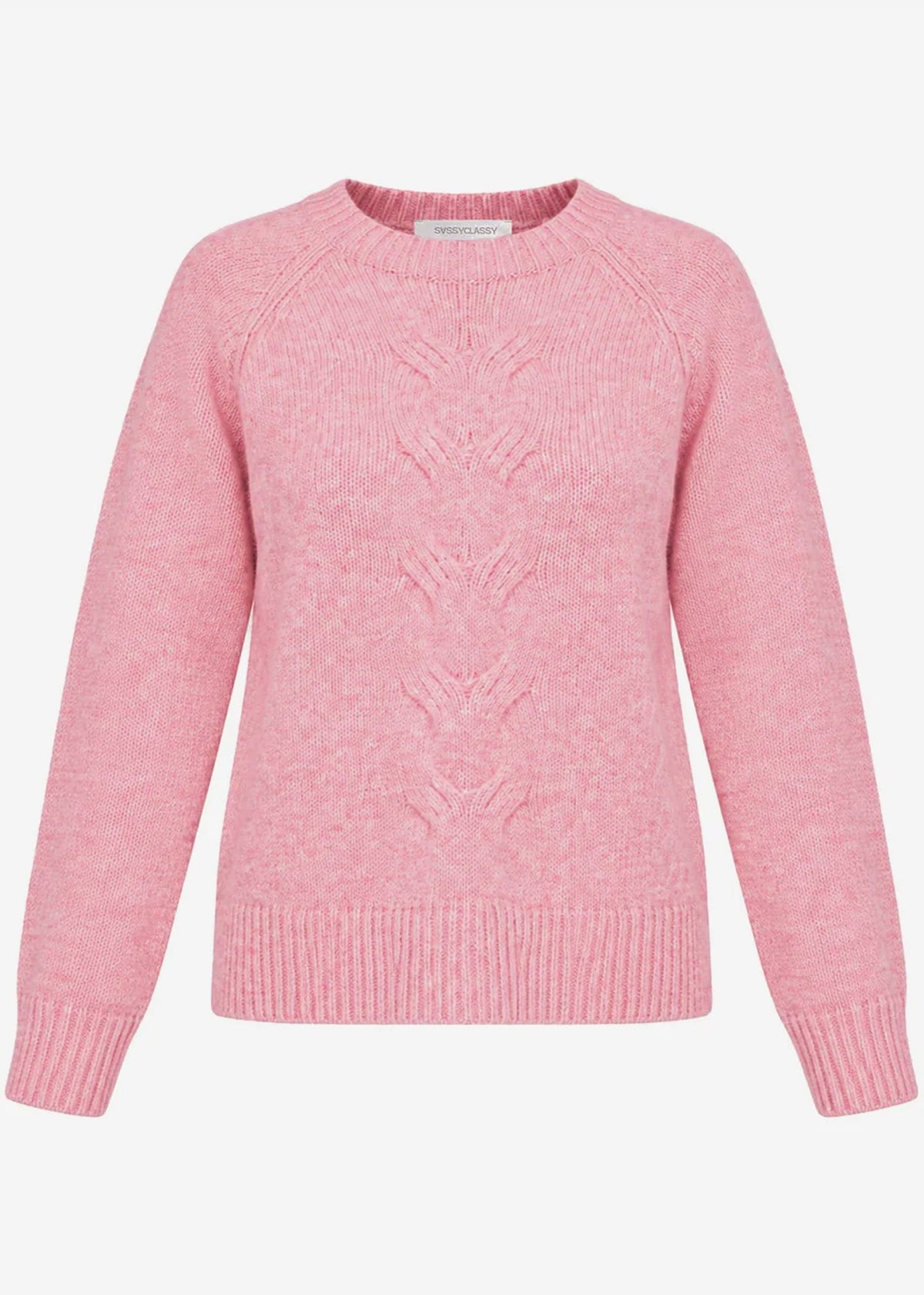 Knit jumper with cable knit - salmon rose