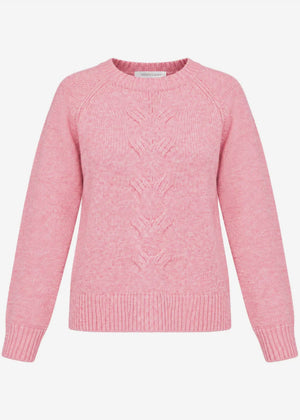Knit jumper with cable knit - salmon rose