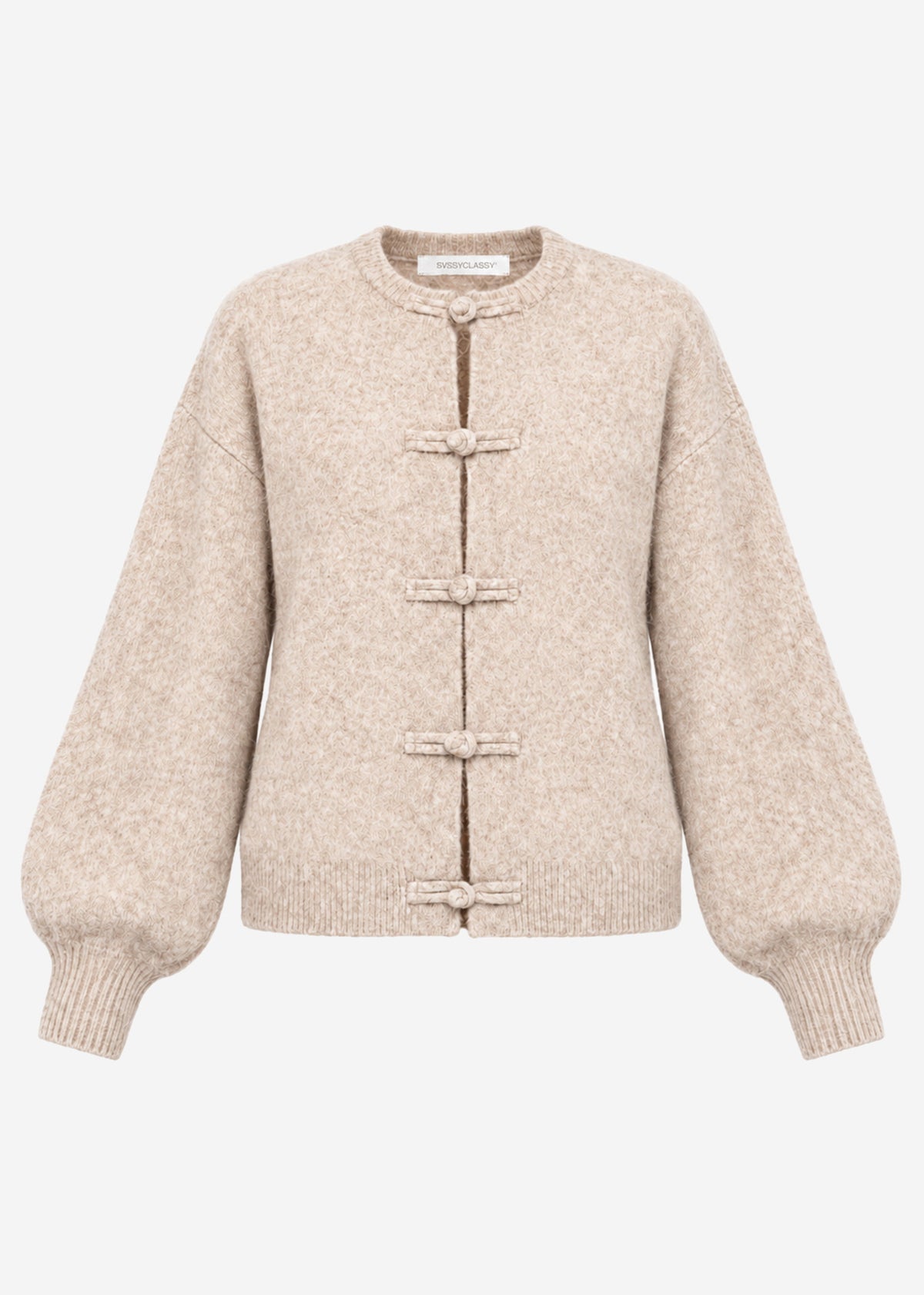 Cardigan with toggle fastening - beige