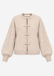 Cardigan with toggle fastening - beige