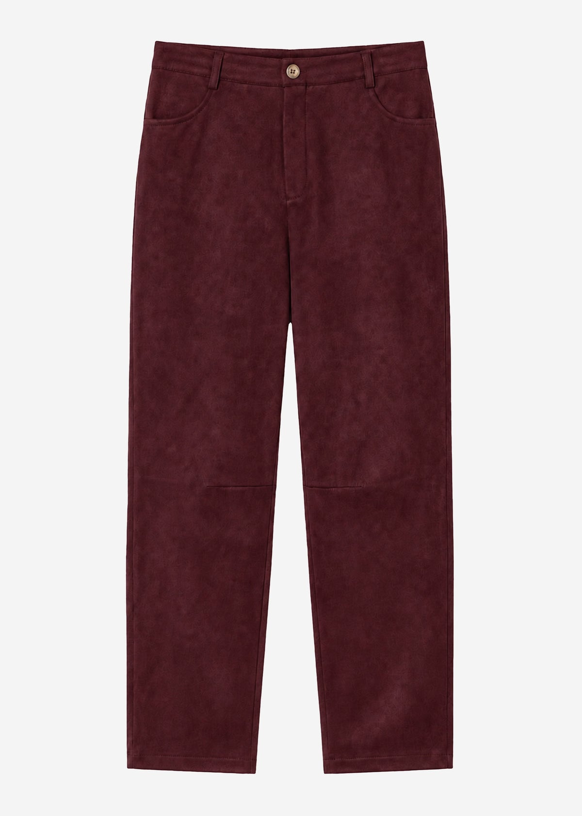 Faux suede barrel-leg trousers - bordeaux