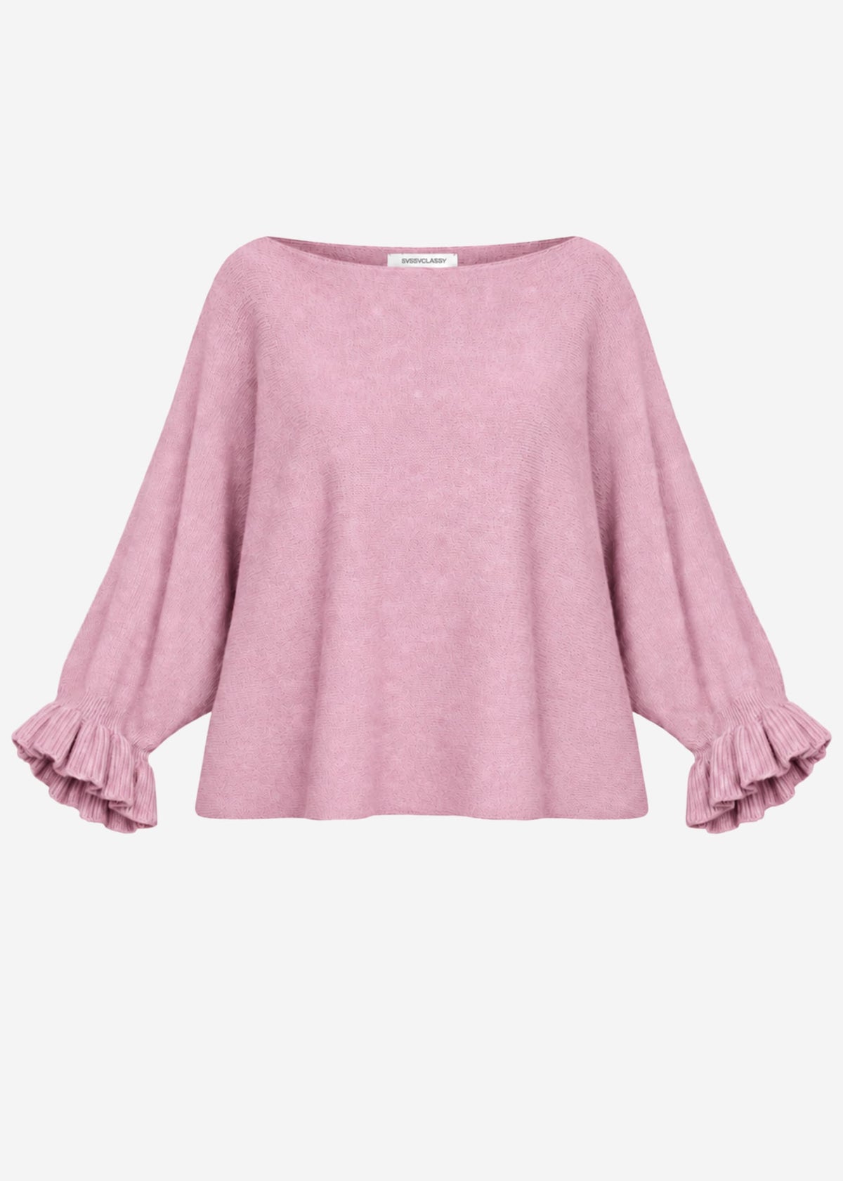 Oversized jumper with boat neck - dusty rose
