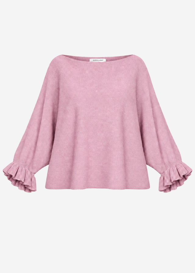 Oversize Pullover mit U-Boot Ausschnitt - altrosa