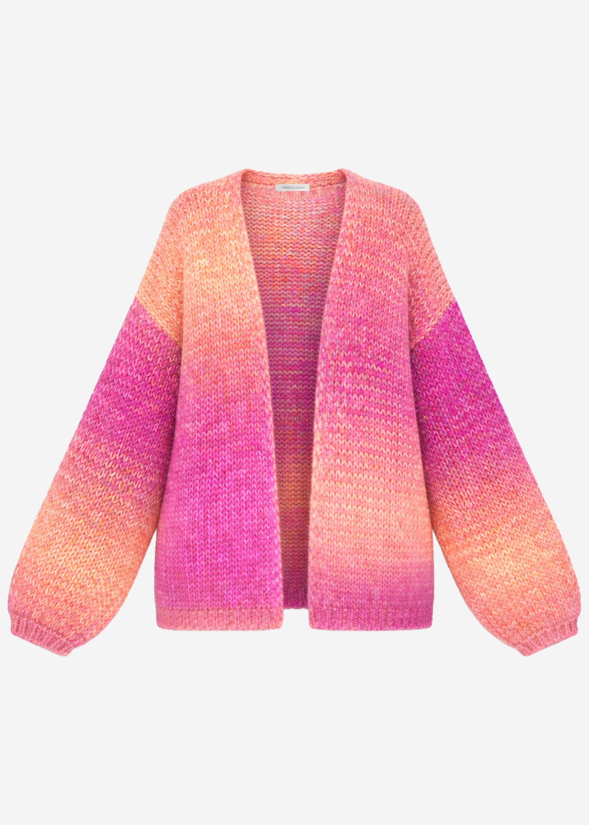 Open cardigan with color gradient - pink