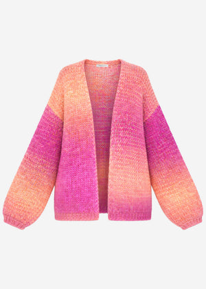 Open cardigan with color gradient - pink