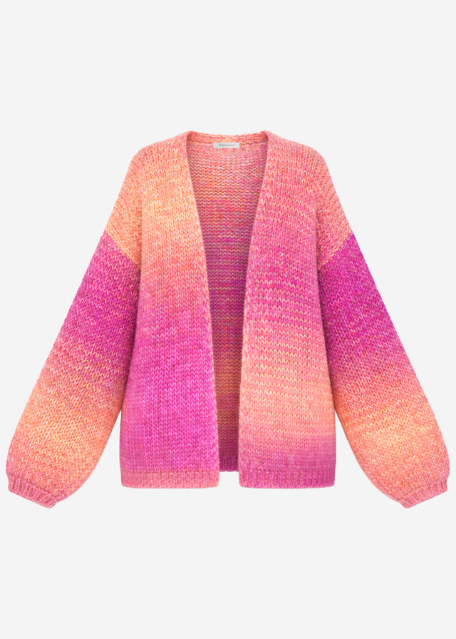 Open cardigan with color gradient - pink
