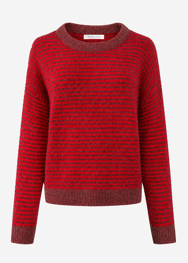 Gestreifter Pullover - burgundy