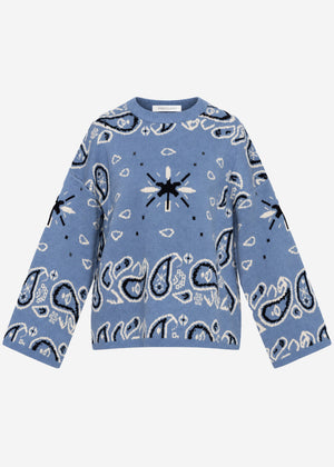 Pullover mit Bandana-Print - blau