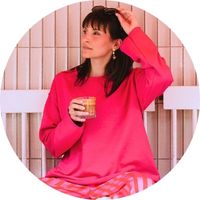 Women's oversized pink sweatshirt with a crew neck and soft fabric, styled with a striped skirt – Sweatshirts by SASSYCLASSY