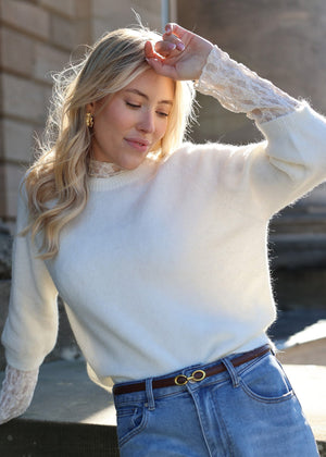 Strickoberteil - offwhite