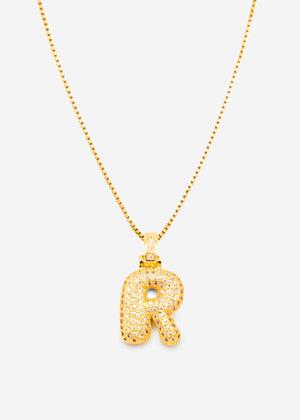 Letter necklace - R - gold
