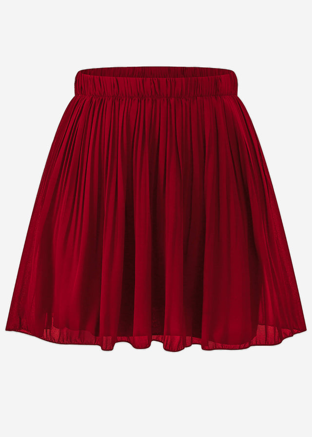 Chiffon plissé skirt - bordeaux