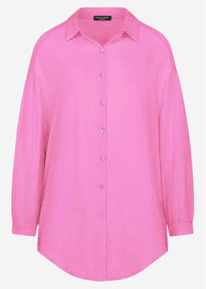 Muslin blouse oversize, pink