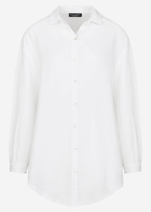 Muslin blouse oversize, white