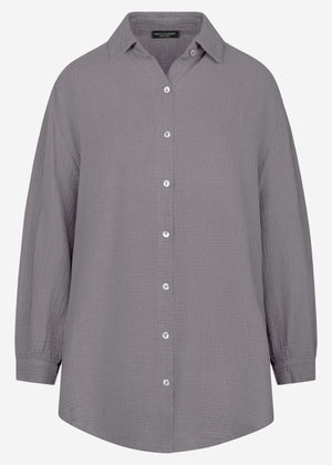 Muslin blouse oversize, taupe