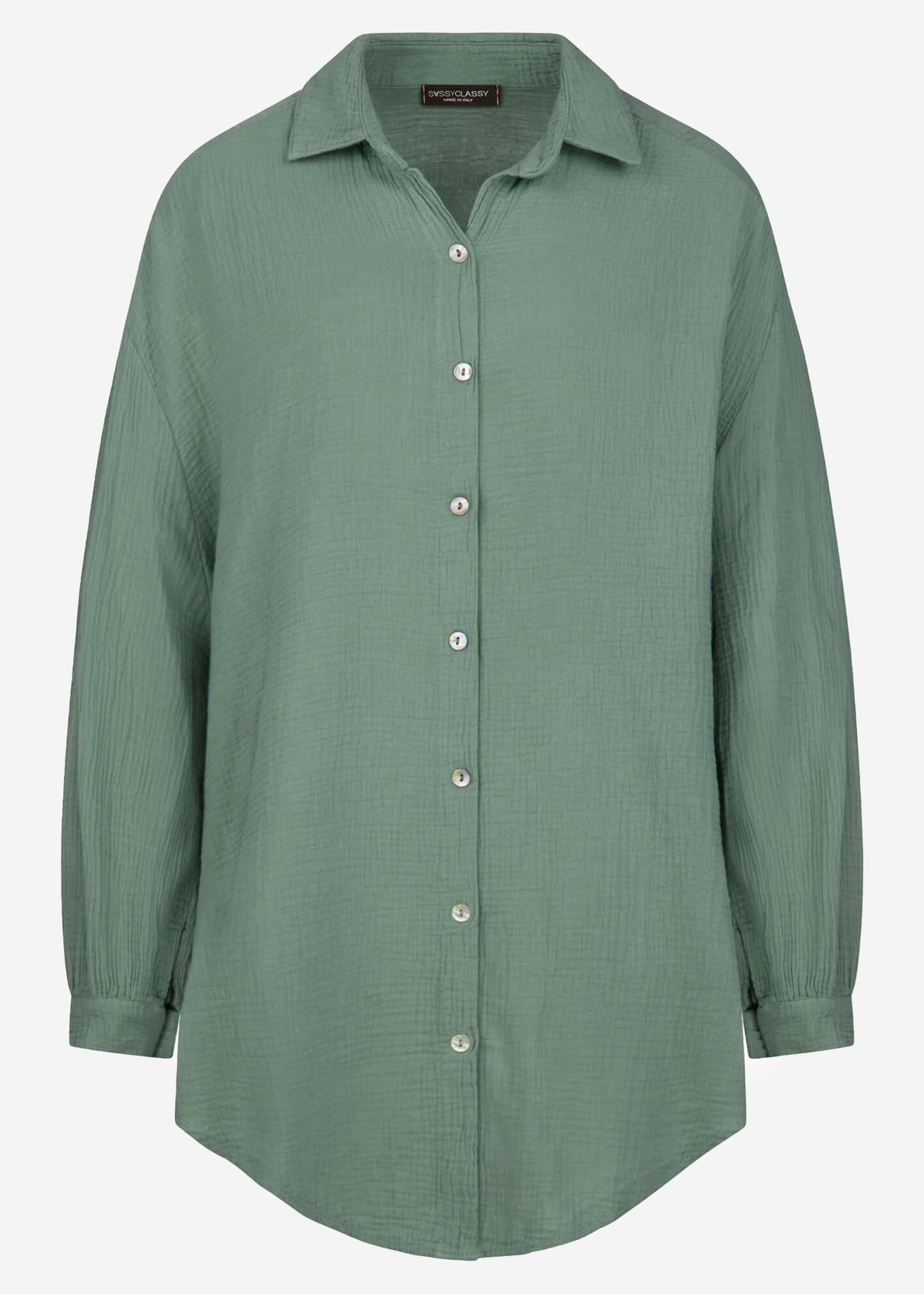 Muslin blouse oversize, sage green