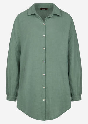 Muslin blouse oversize, sage green
