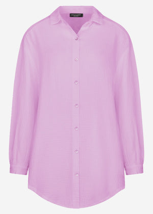 Muslin blouse oversize, lilac