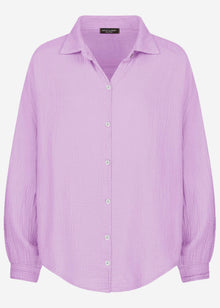 Musselin Bluse oversize, kurz - flieder