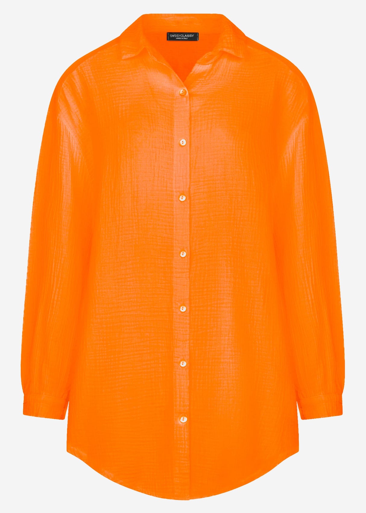 Muslin blouse oversize, orange