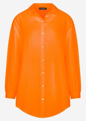 Muslin blouse oversize, orange