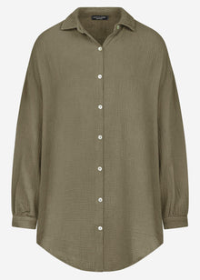 Musselin Bluse oversize - khaki