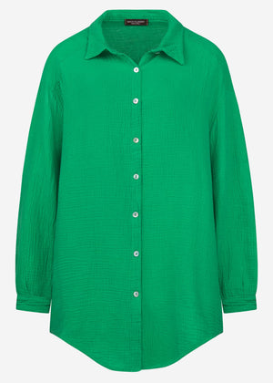 Muslin blouse oversize, green