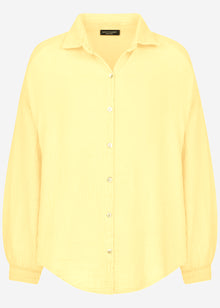 Musselin Bluse oversize, kurz - gelb