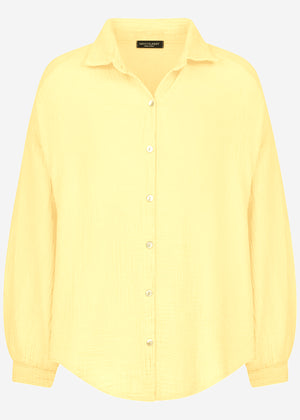 Muslin blouse oversize, short, yellow