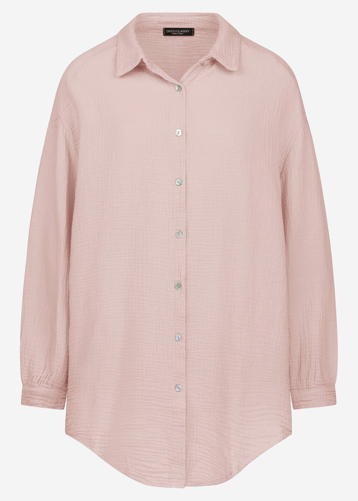 Muslin blouse oversize, powder pink