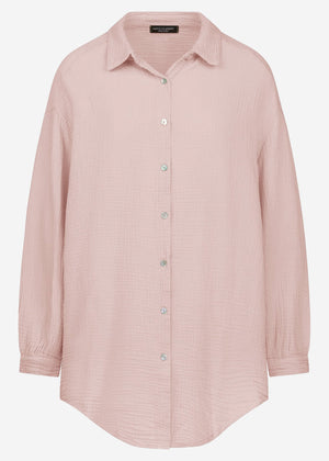 Muslin blouse oversize, powder pink