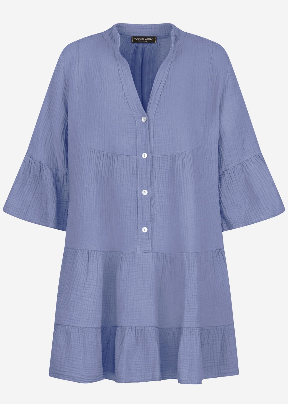 Musselin Kleid - blau