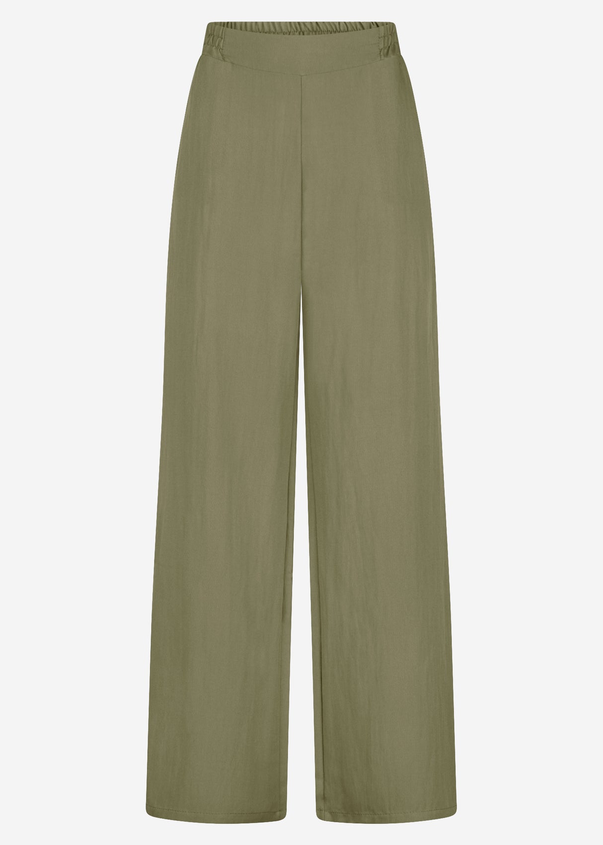 Pull-on trousers in viscose, khaki