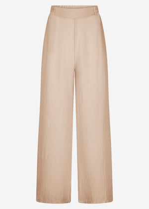 Pull-on trousers in viscose, beige