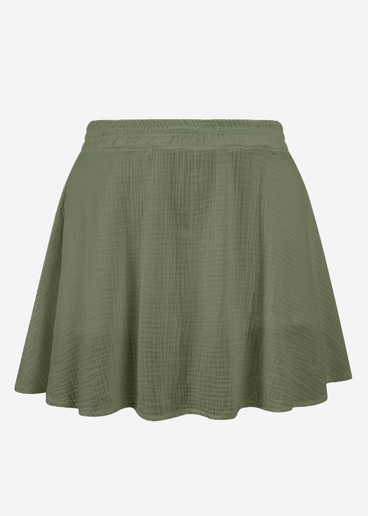 Muslin skirt shorts, khaki